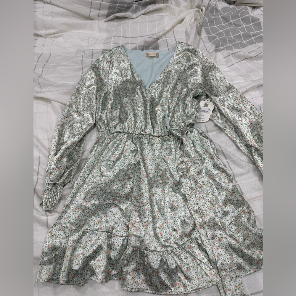 Silk long sleeve dress